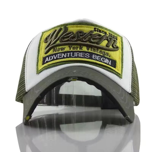 Summer Mesh Trucker Hat For Men Women Retro Letter Baseball Cap Adjustable Outdoor Sun Visors Hip Hop Snapback Bonnet кепка y2k