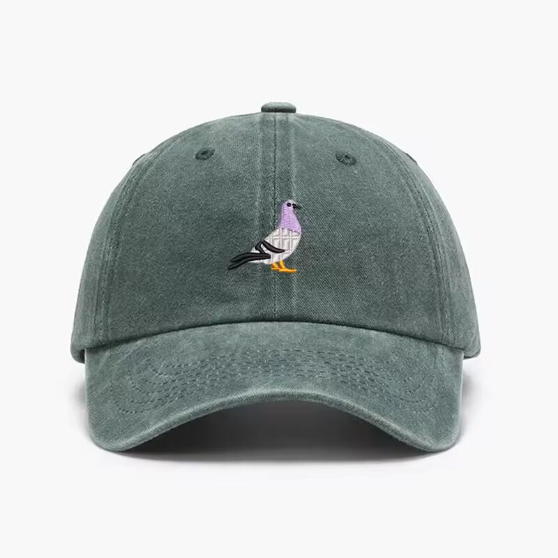 Embroidery Pigeon Spring vintage Baseball caps Men Women Water Washed Sports Fishing Sunshade Summer Autumn winter Dad Hat
